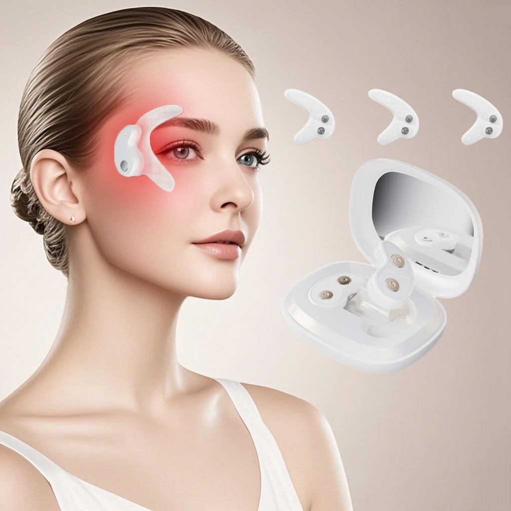 Reusable Under Eye Care Pad Eye Patch Anti-Aging Remove Dark Circles Red Light Skincare Wand LED Electric Eye Massager