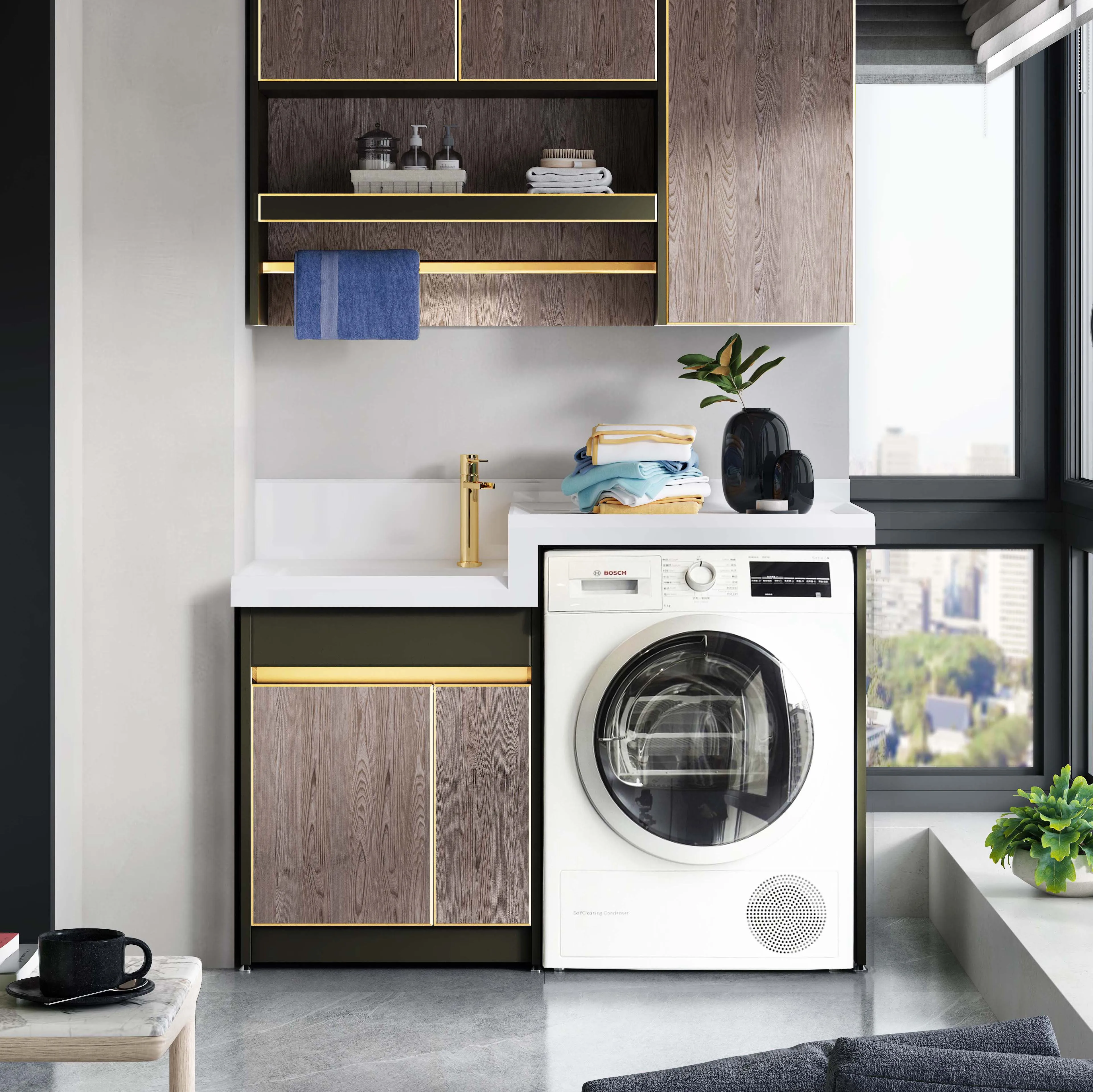 Modern Laundry Set Furniture Mirrored Exported