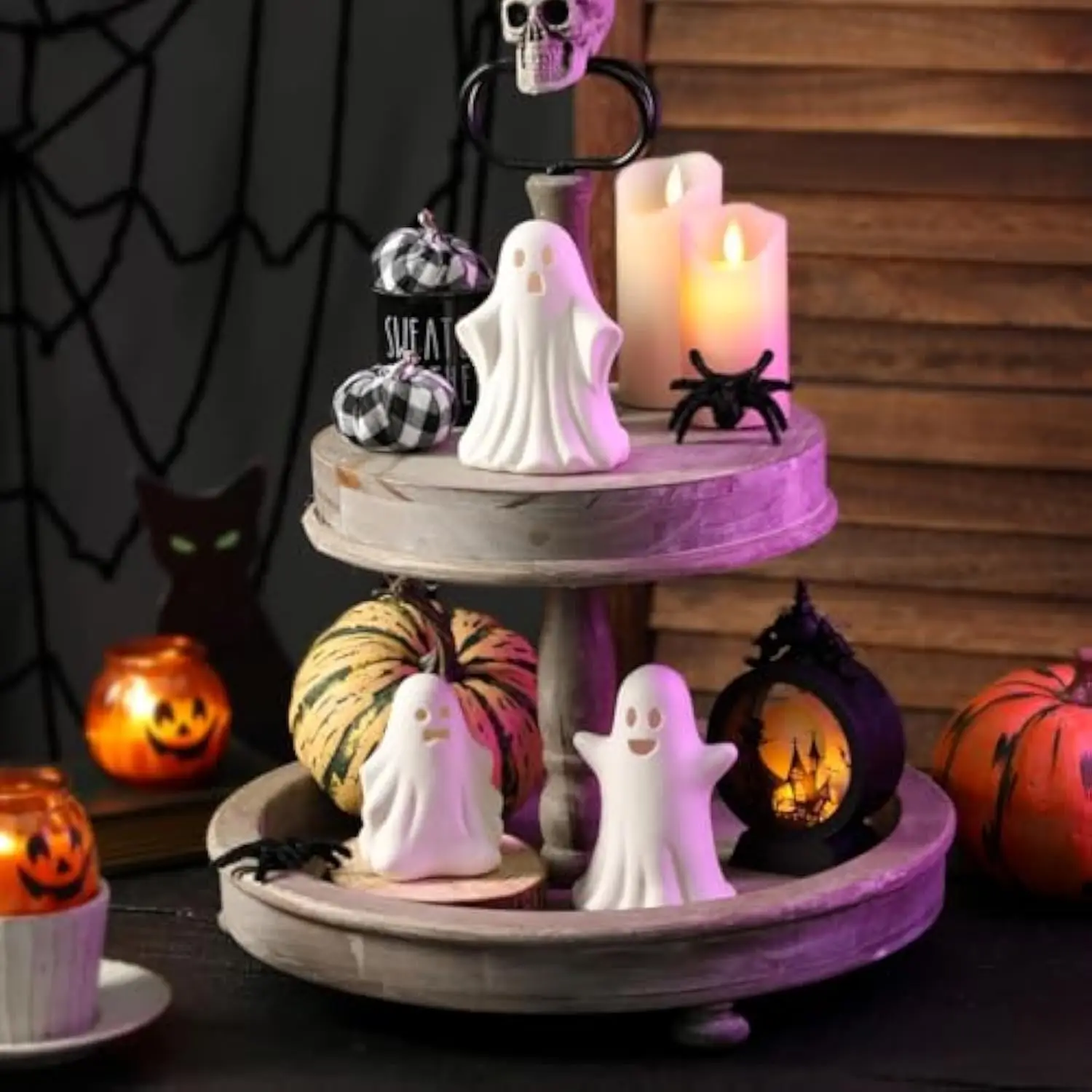 Customizable Gothic Ceramic Ghost Glowing, Halloween Ghost Decoration, Suitable for Halloween Home Interior Decoration