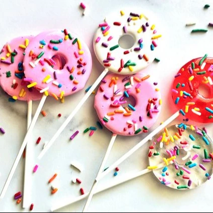 Wholesale Round Fruit-flavored Donut Lollipops For Kids Sweet And ...