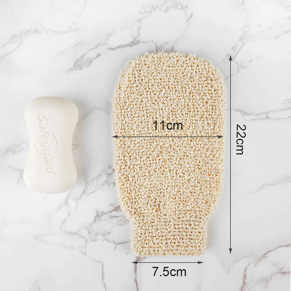 Eco Friendly Natural Reusable Exfoliating Jute Bath Gloves Sisal Mitt Comfortable Washing Gloves