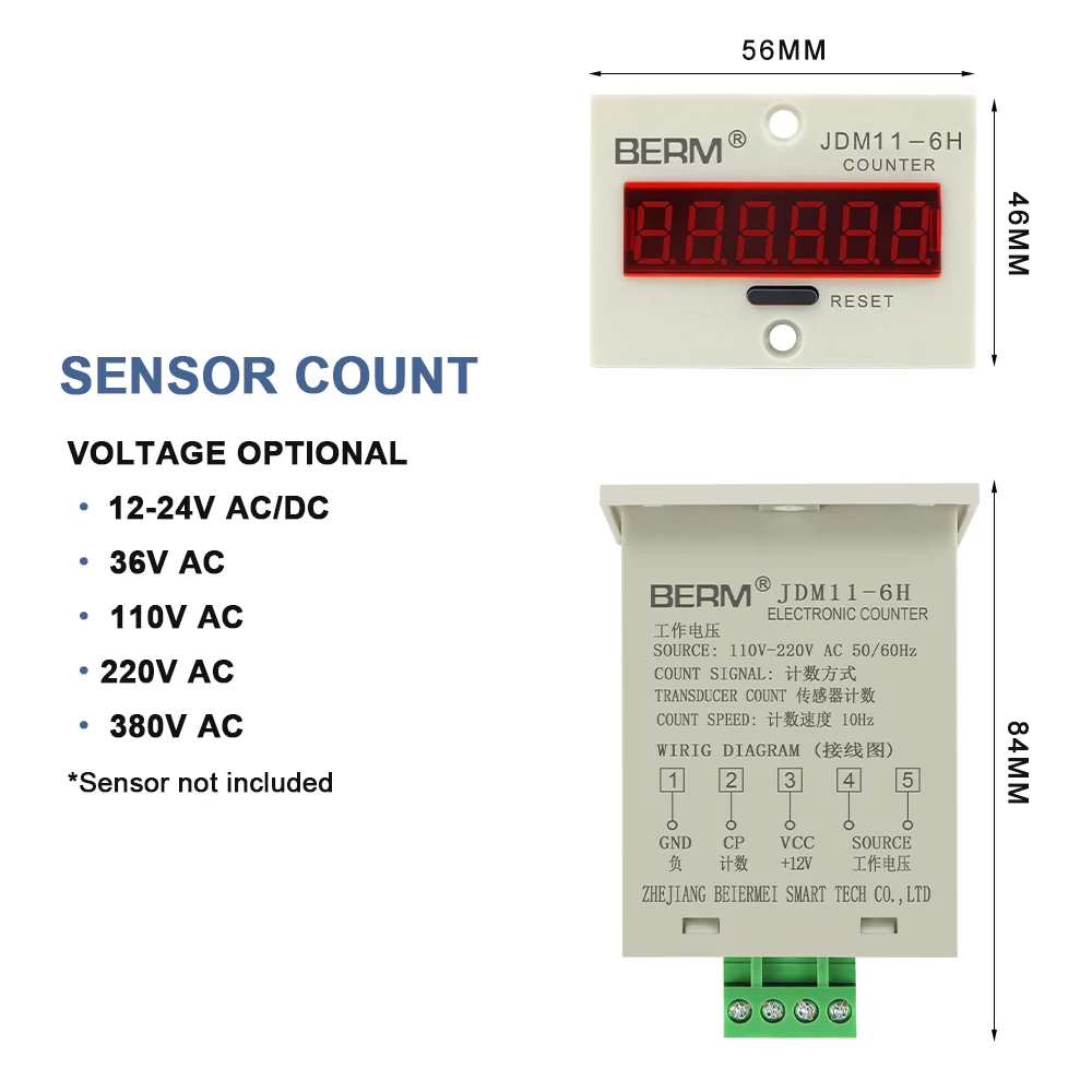 High Precision Electronic Counter 6 Digit Counter JDM11-6H With Power off Memory Sensor Count Digital Counter