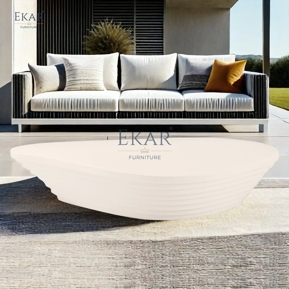 Modern Creative White Cement Outdoor Coffee Table Set White Hotels Parks Schools Villas Apartments Outdoor Furniture Sectional factory