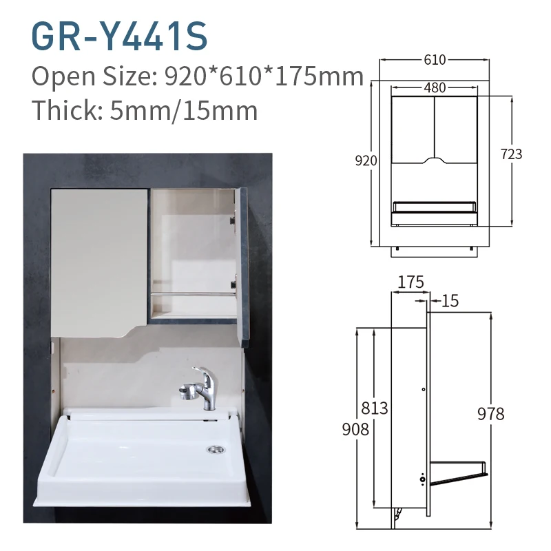 Wamovo Lavabo angolare piccolo 44 x 44 x 16 cm, in plastica bianca per roulotte, camper Wamovo Lavabo angolare piccolo 44 x 44 x 16 cm, in plastica bianca per roulotte, camper