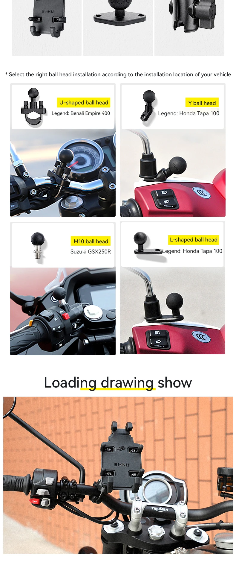 High Quality Fast Charging Universal Bicycle Customize Motorcycle Phone Holder Shockproof And Motorcycle Cell Phone Holder details