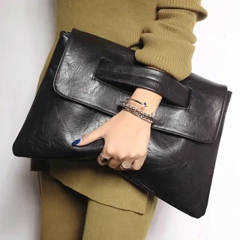 Solid Color Designer Purse Envelope Pu Leather Hand Bag Bags Women Handbags Ladies Clutches