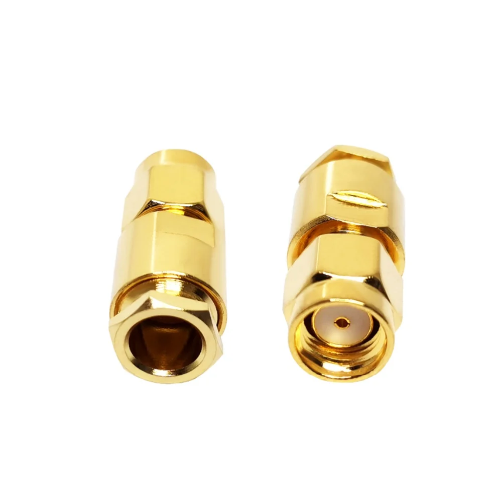 RF Coax Coaxial Connectors RP Reverse Polarity SMA Male Plug Clamp for RG58 RG223 LMR195 LMR200 Coaxial Cable