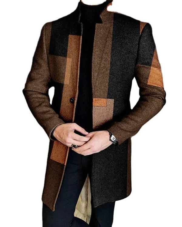 New Trend High Quality 2024 Long Trench Coat Single-breasted Top Men's Wear_voghion.com
