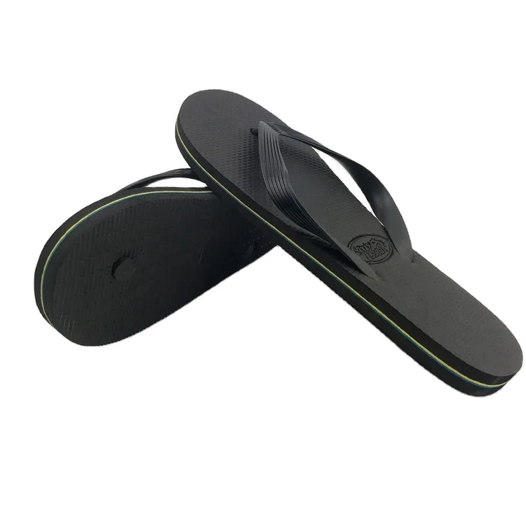 Лидер продаж низкая цена однотонные черные мужские шлепанцы на плоской подошве с принтом заказ оптовая продажа