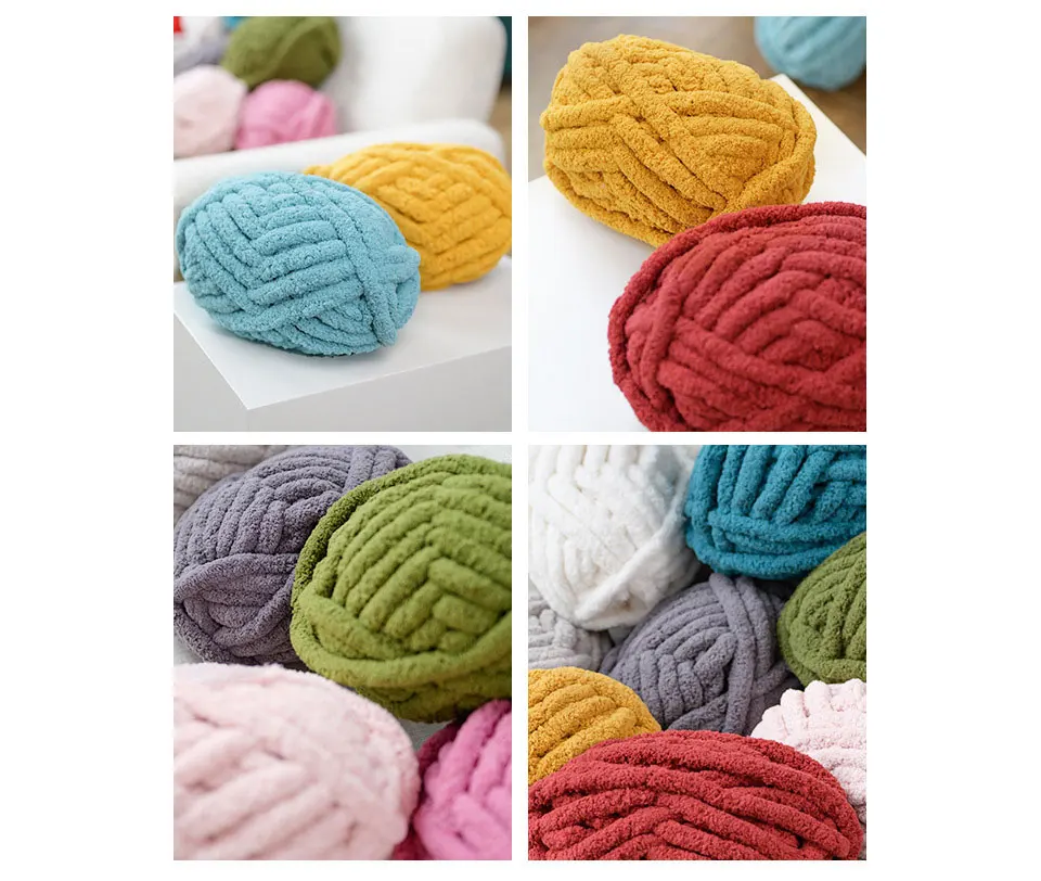 Wholesale Thick Super Chunk Yarn Hand Knitting Chenille Chunky Yarn For ...