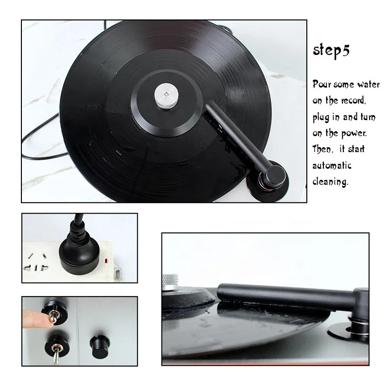 Factory Recommend Semi Automatic Vacuum Turntable Records Cleaning Machine with Cleaner Brush
