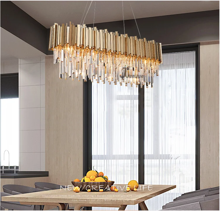 Light Luxury Post-modern Chandeliers K9 Crystal Pendant Light Guzhen ...