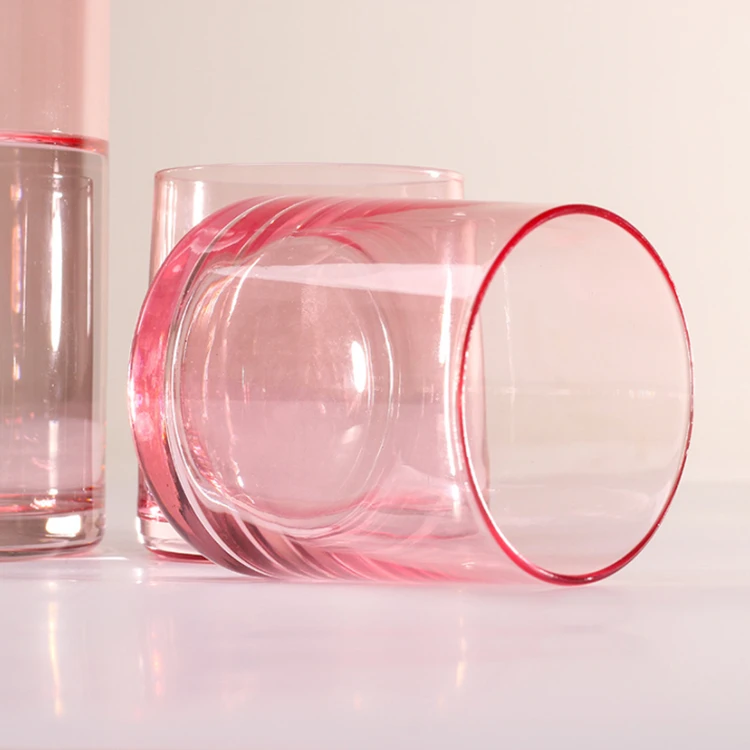 Wholesale Hot Sale Nordic Light Luxury Modern Household Creative Juice Water Pink Glass Teapot Cup Set