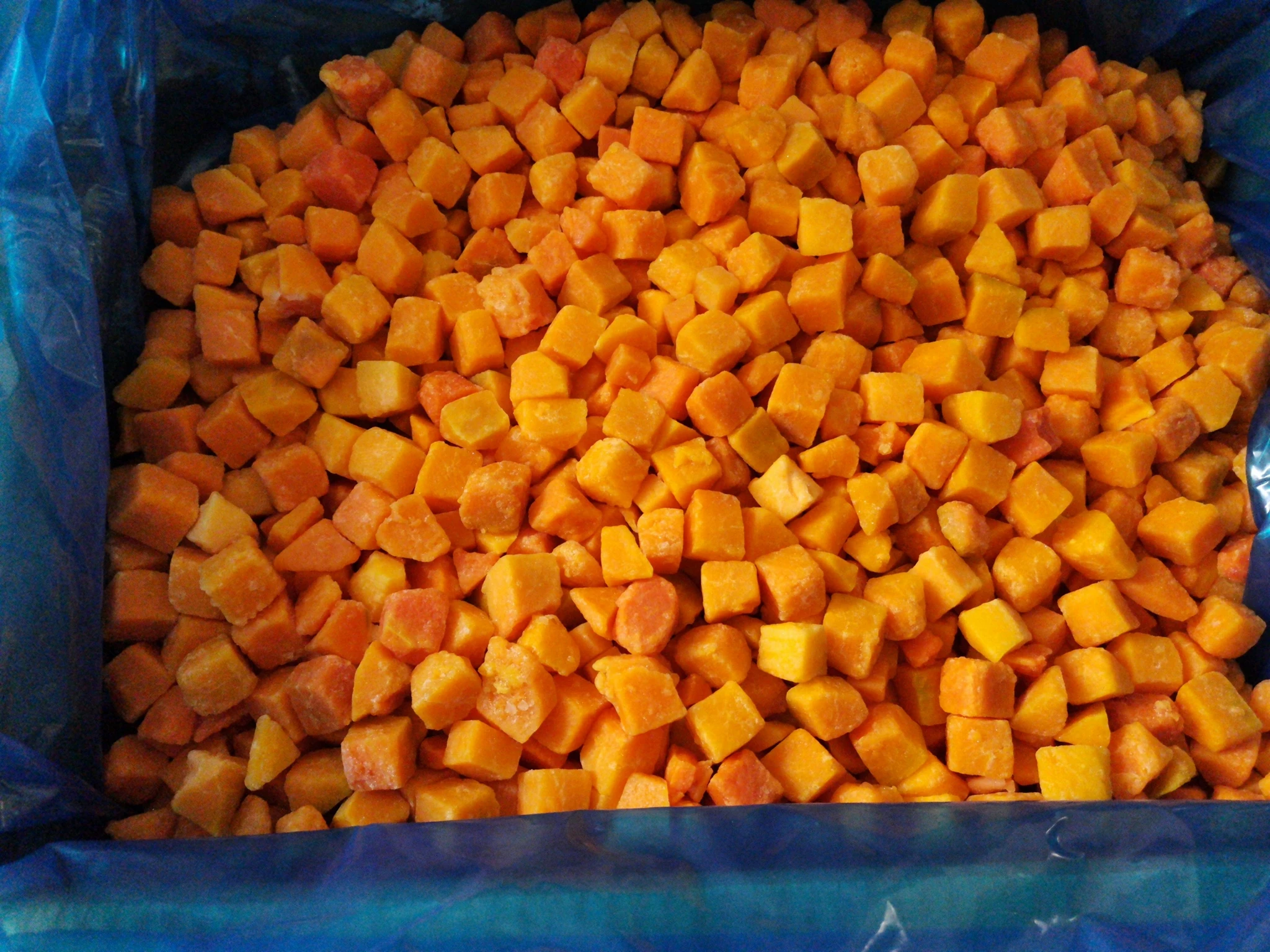 Prix d'exportation en vrac de 10 kg de dés de citrouille surgelés IQF