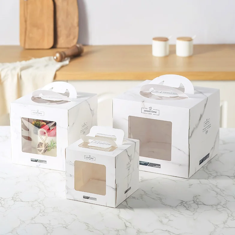 Rectangle Pvc Cake Slice Boxes Quality Assurance White Cardboard Recyclable New Product Popular