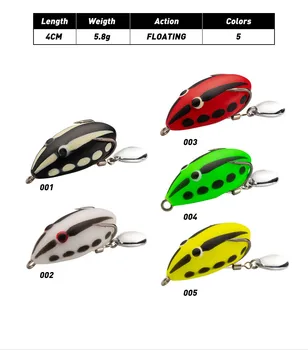 New Design Frog Lure 40mm 5.5g Bait Thailand Style Handmade Mini Ray Sequin Frog Lure – Lure – view 4