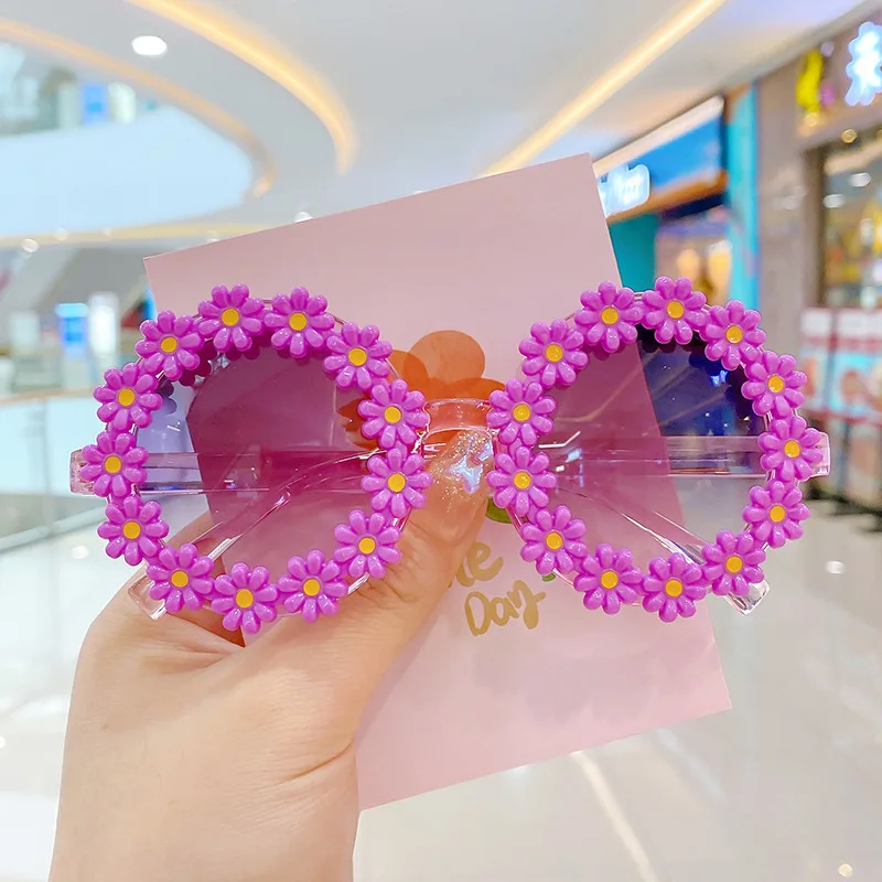 Kids Sunglasses 2022 Round Flower Fashion Children's Shades