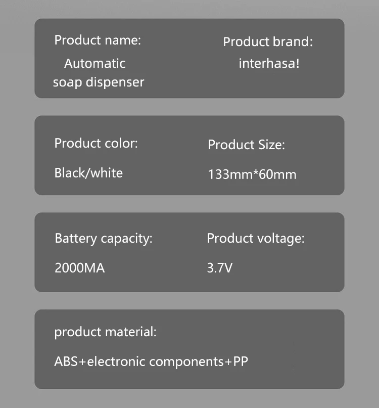 Automatic Rechargeable Electric Wall Mount Auto Dish Liquid Soap