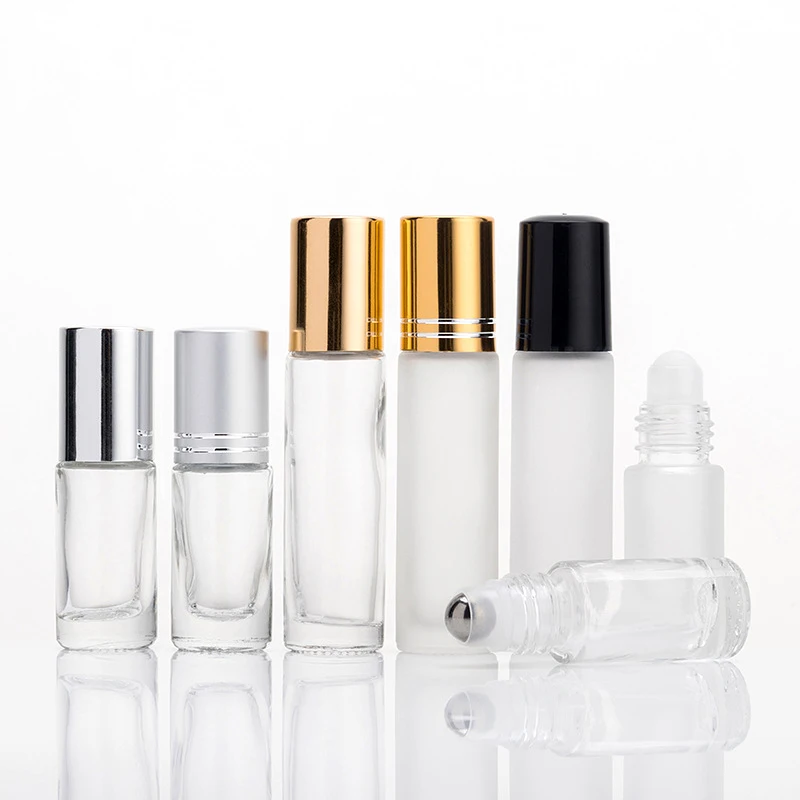5ml 8ml 10ml 12ml 15ml 30ml Amber clear Gold Perfume Bottle Roll on Glass Bottle Essential Oil Roller Bottles