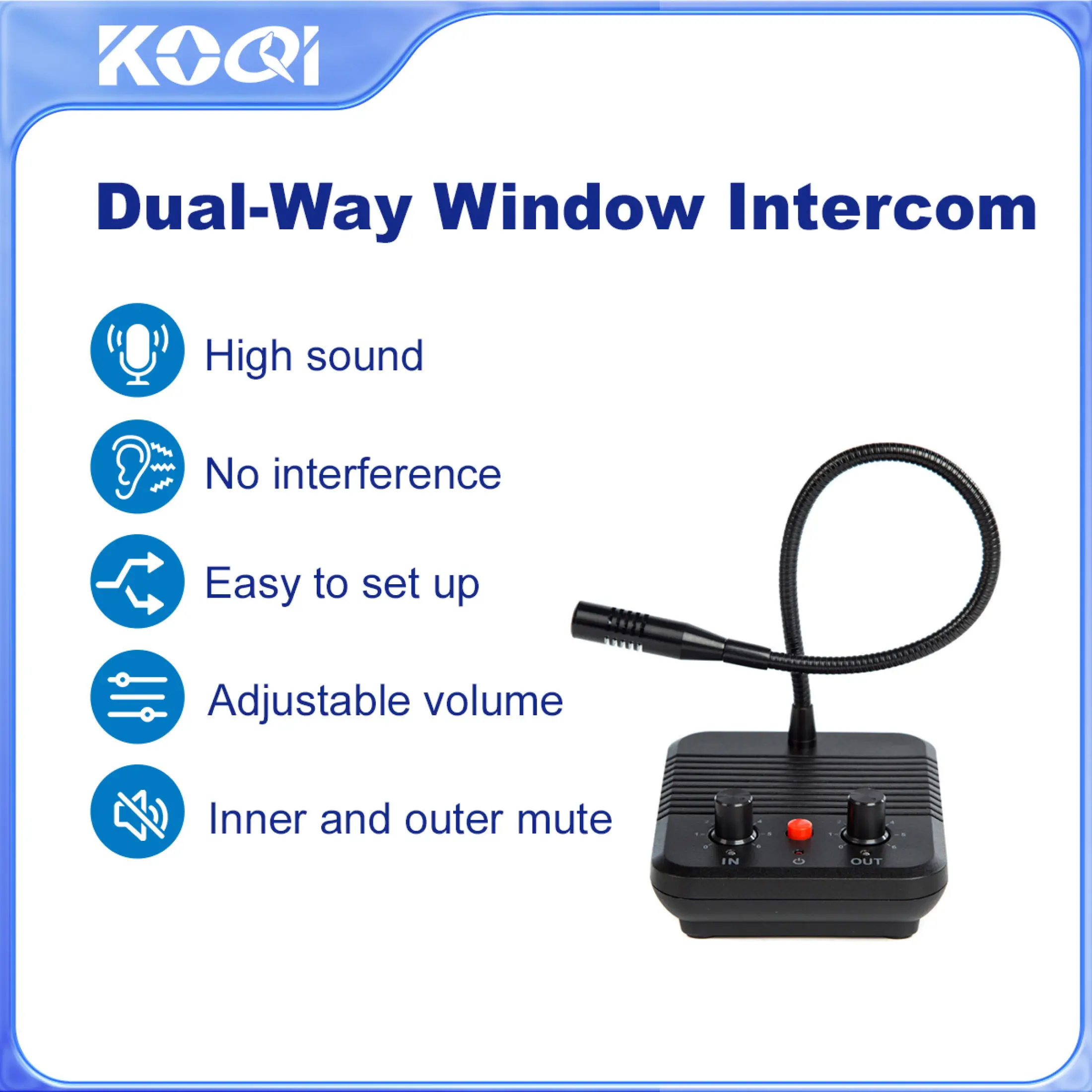 Bank Window Intercom System Bank Teller Speaker 2 Way Window Intercom