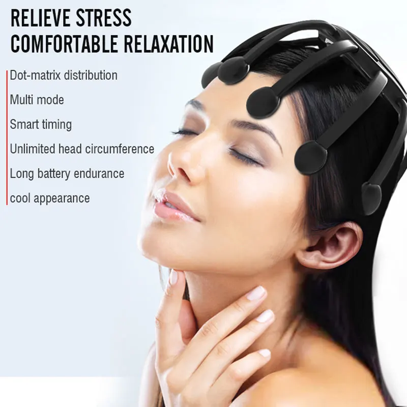 Masajeador de cabeza de araña automático, herramienta de masaje de cabeza  de araña con vibración inteligente, recargable con 10 cabezales, pulpo,