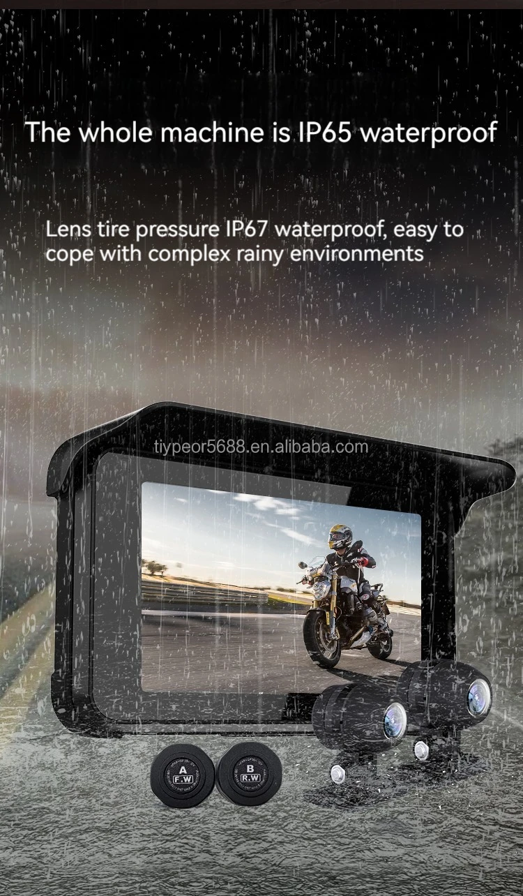 product tiypeor motorcycles navigation 5inch gps wireless carplay android auto ip67 waterproof moto dvr monitor with tpms monitor system-6