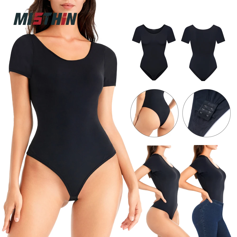 Wholesale Women Plus Size Full Body Shoulder Tummy Control Shaper Underwear Seamless Waist Trainer Thong Bodysuit Shapewear details