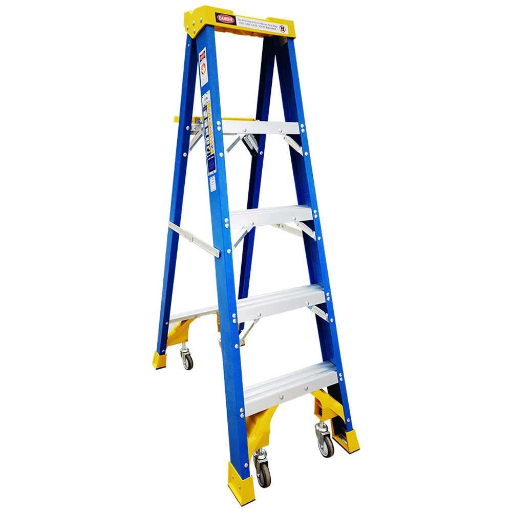 Tools Can Be Placed in Herringbone Aluminum Alloy Folding Glass Fiber Engineering Schools Shopping Malls Ladders