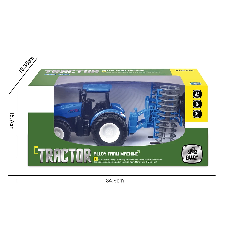 2.4GHZ 6 CH 1/24 Scale Model John & Deered Diecast Farmer Vehicle Toys RC Tractor With Flattening