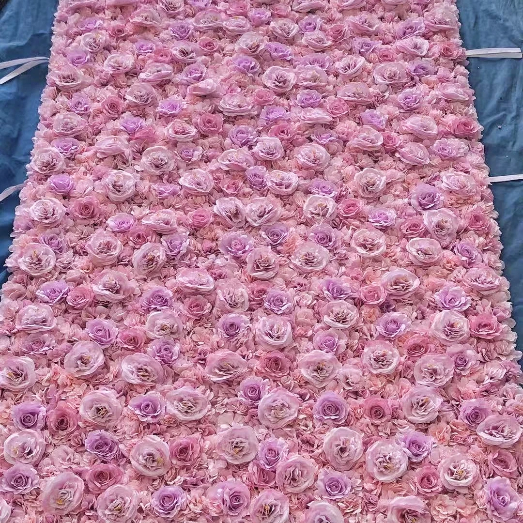 Artificial Rose Backdrop Simulation Flower Wall Panel for Wedding Party Background Floral Decor