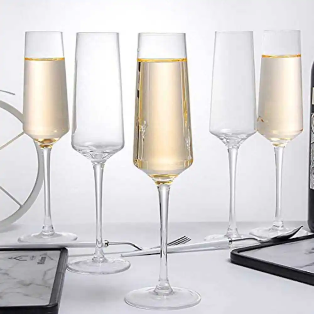 Thin Stem Hand Blown Champagne Glass Flutes With Gift Box For Any
