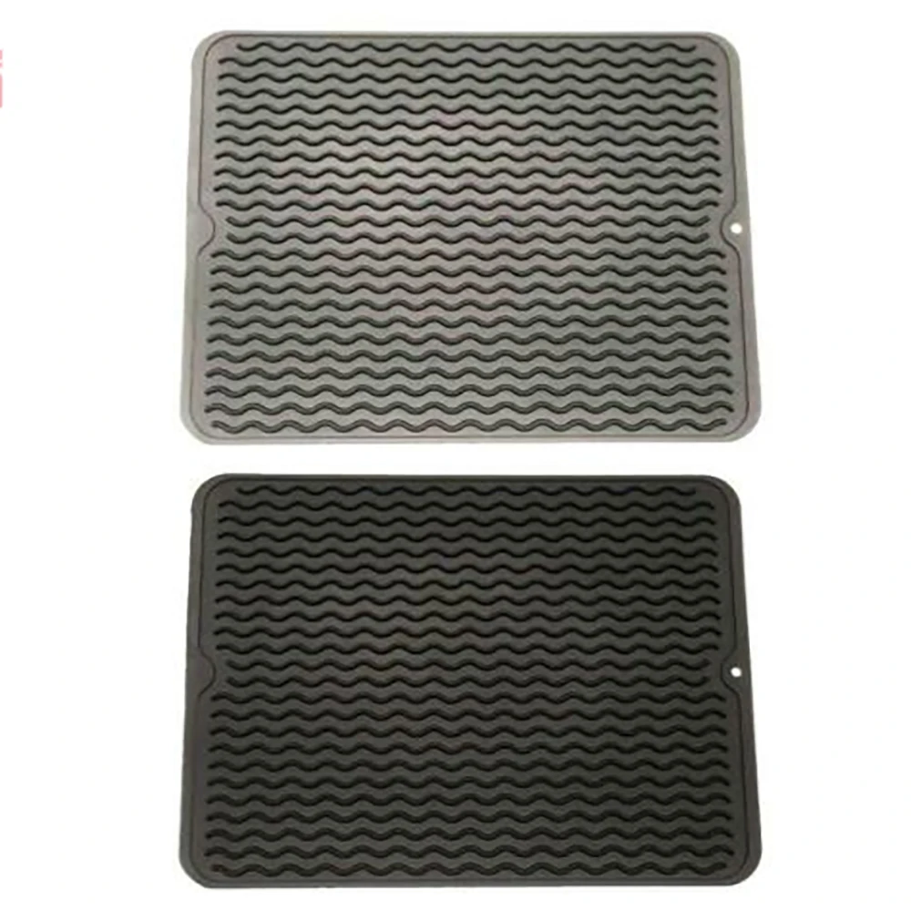 Rectangular Tray Mat Rectangle Drain Mat Drying Dishes Pad Heat Resistant Slip-proof Tray ...