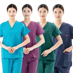 Wholesale Custom Hospital Doctor Nurse Scrubs Sets Women Man Unisex Medical Uniform Scrubs Sets