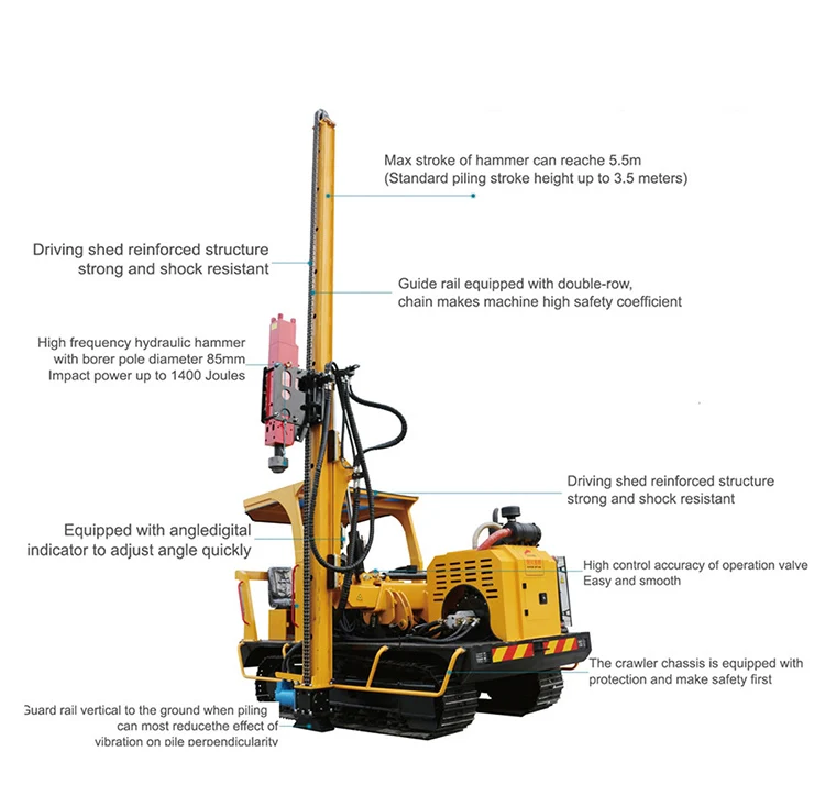 High Quality HXR5 Solar Piling Crawler with GPS & Remote Control