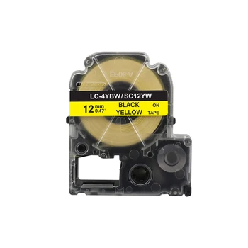 Compatible Epson Black on Yellow LC-4YBW/SC12YW Flexible Tape 12mm typewriter ribbon for label printer