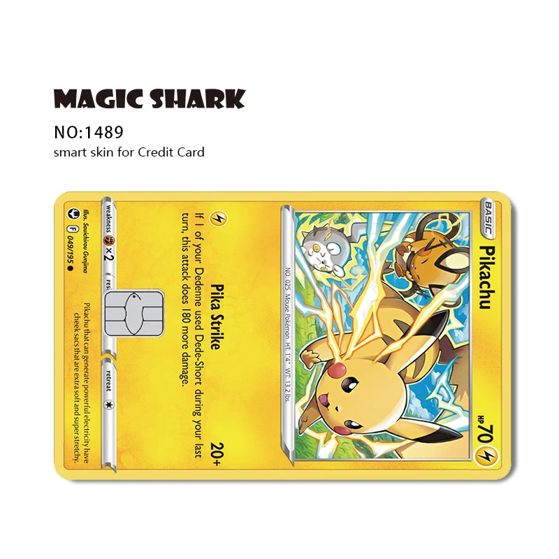Magic Shark Wholesale Multiple Design Waterproof Removable Custom Poke Mon  Debit Card Sticker
