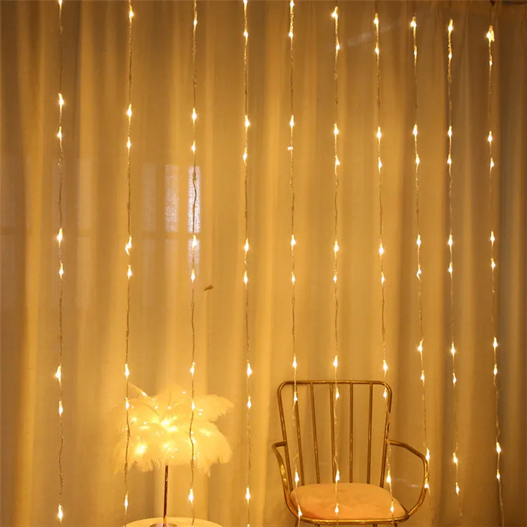 LED String Lights Water Flow Snowing Effect Curtain Icicle Fairy String Light Hanging Twinkle Waterfall Light