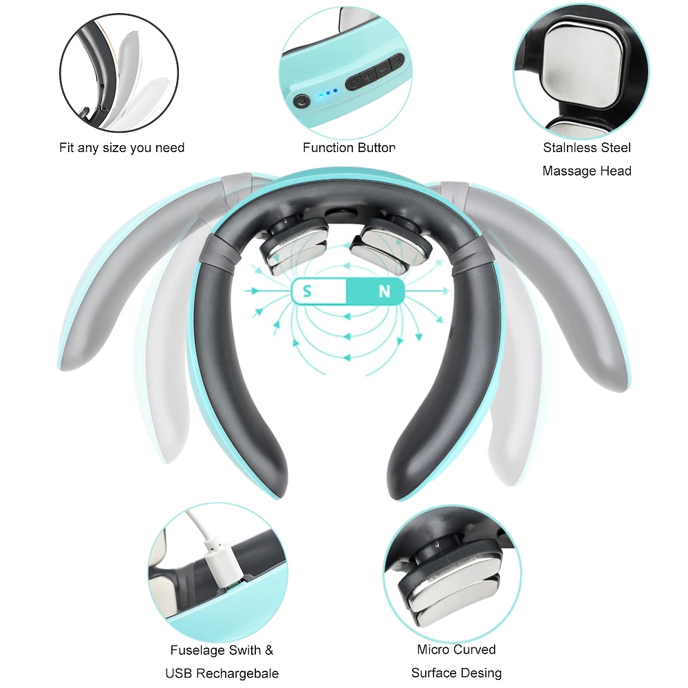 PK-718 Electric Neck Massager for Pain Relief, Intelligent Neck Massager  with Heat, 18 Levels Deep Tissue Massage Wholesale