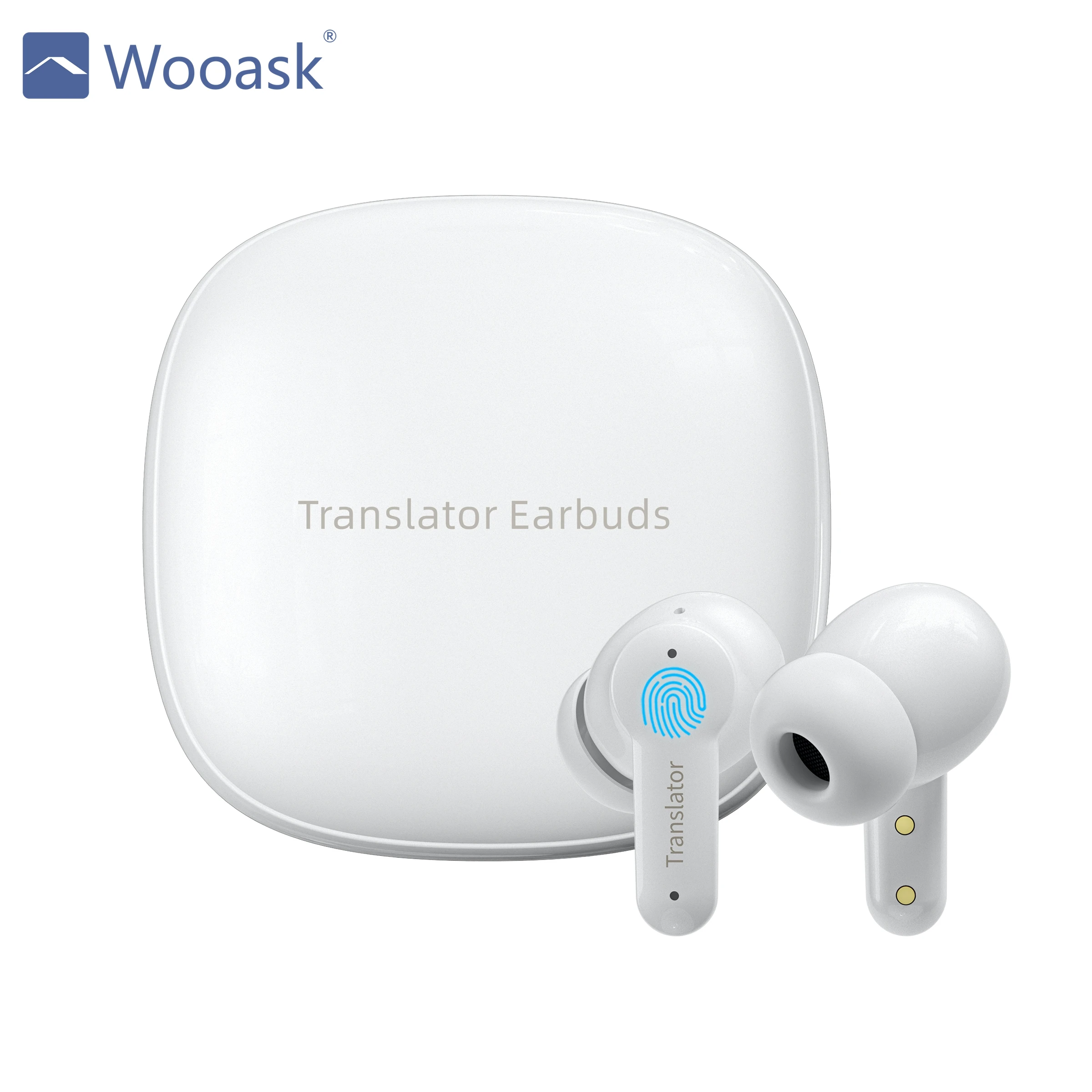 Wooask M3 Translator Earbuds Real Time Translator Headphones Instant Two Way Translation Earbuds in 144 Languages for Travel