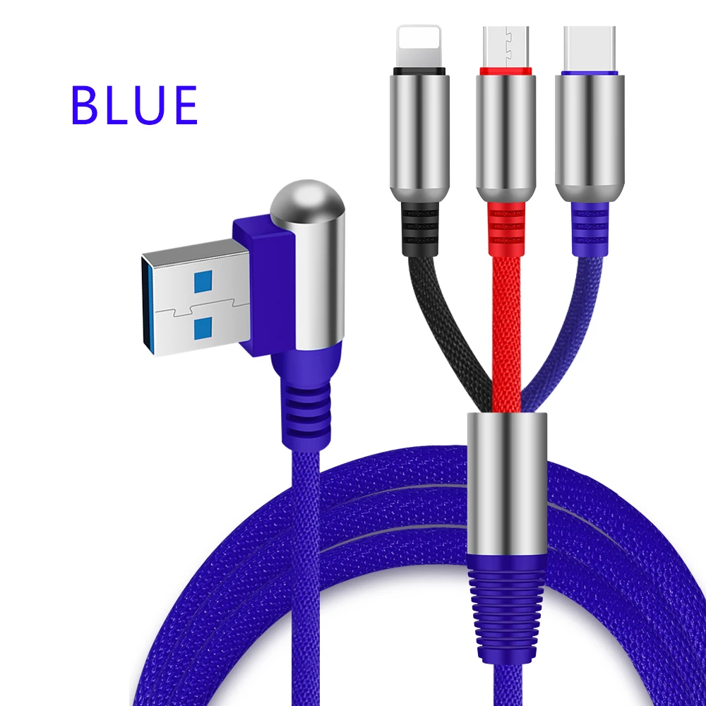 Products Nylon Braided Fast Charging Three in One Data Line - ANKUX.COM