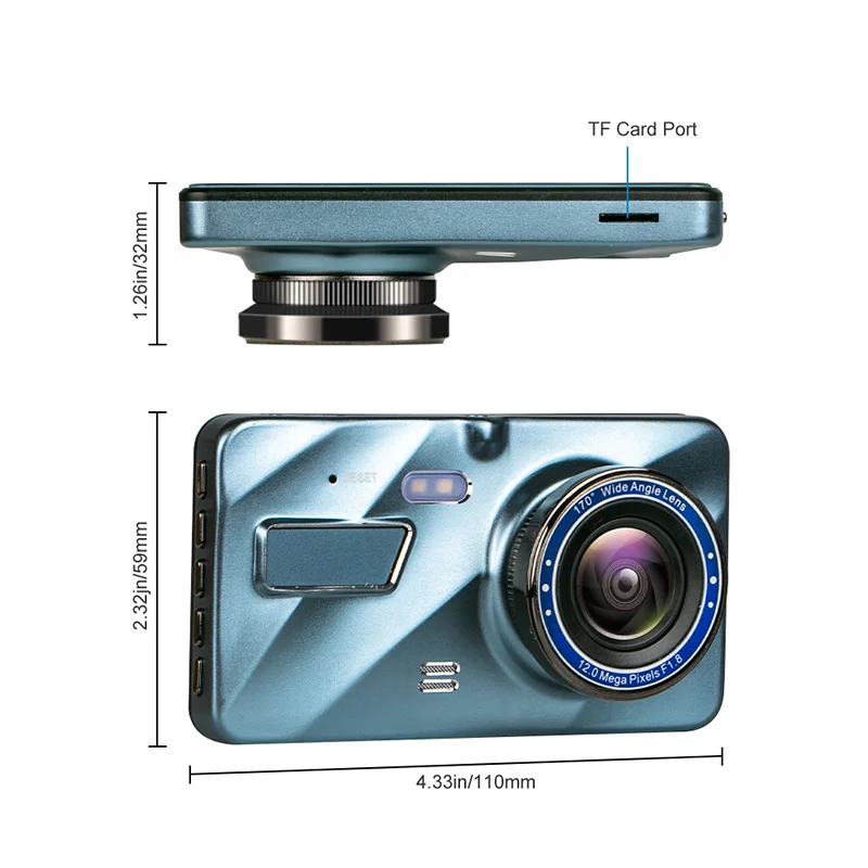 1296P Car DVR Dash Camera 4In 3 Lens – YourGizmosandgadgets