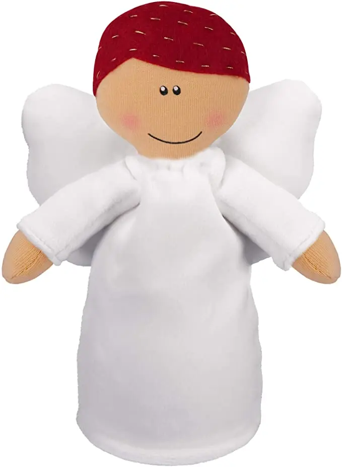 Bambola Di Peluche Angelo Custode Con Preghiera | Regalo Di Battesimo Morbido Per Bambino E Bambina - 4