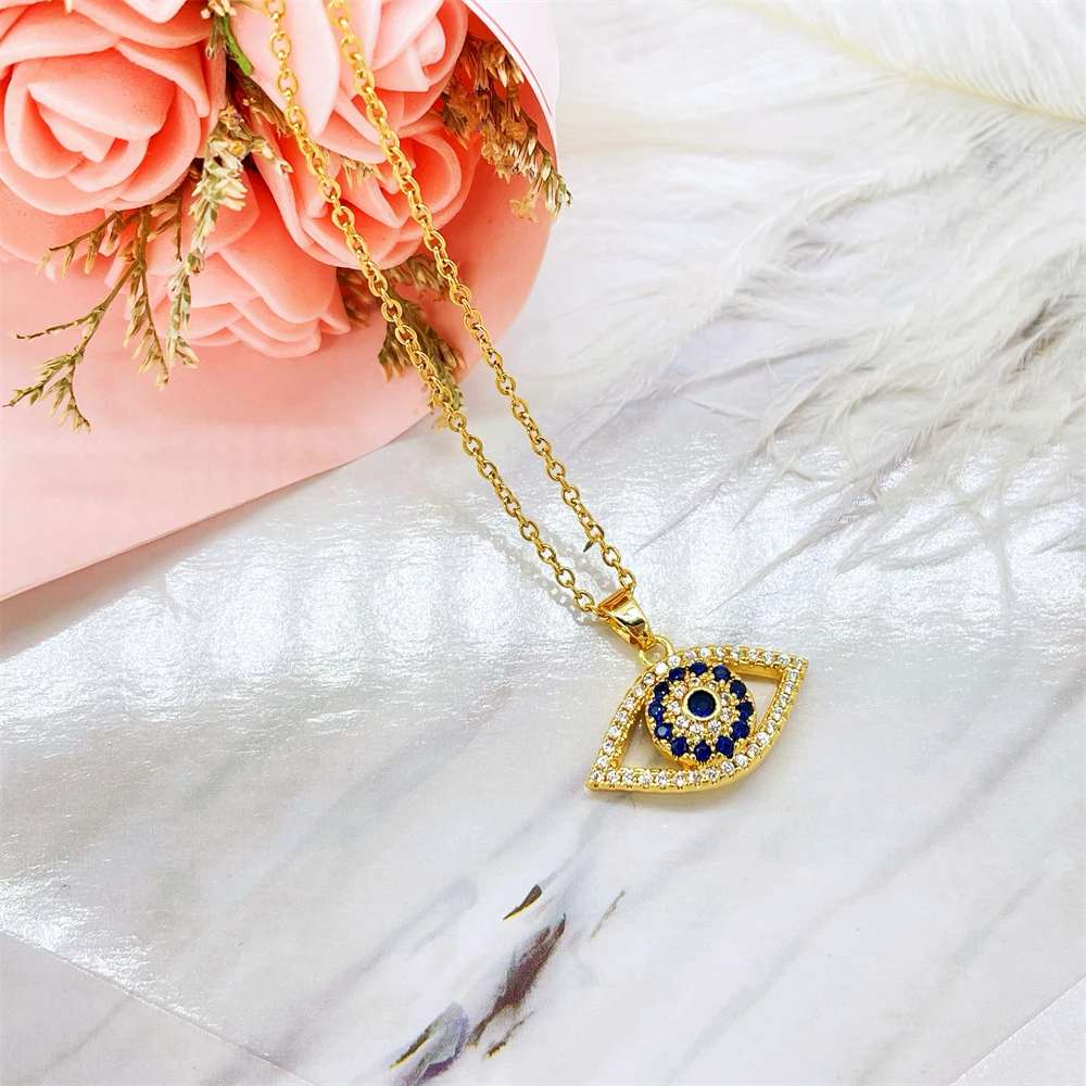 Evils Eye Pendant Necklaces For Women Girls Friends Blue Demon Eyes