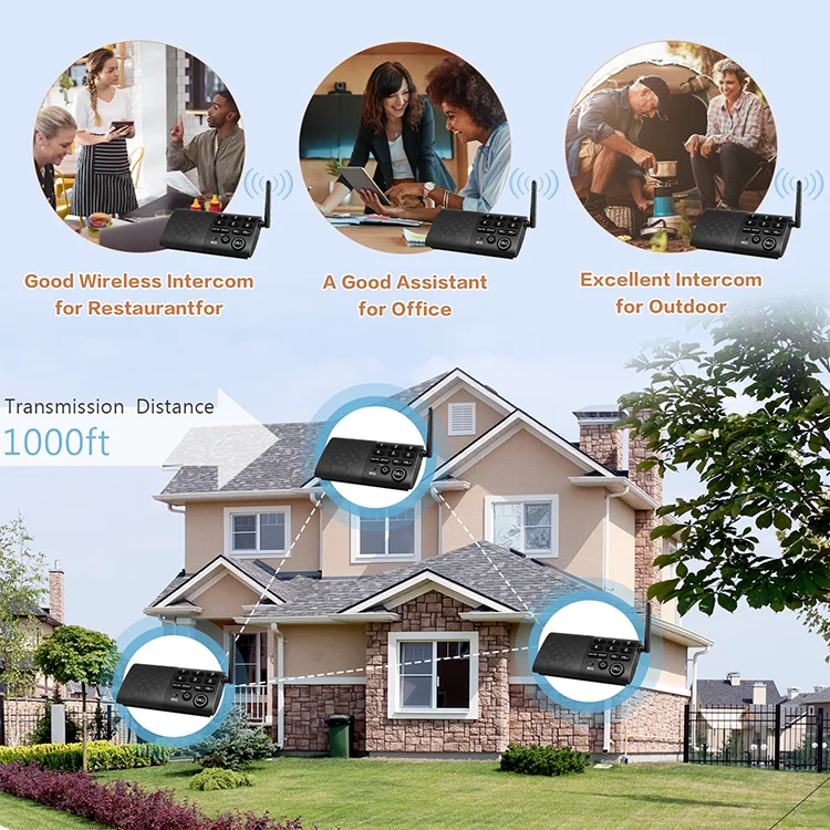 Hosmart Factory Price Two Way Full Duplex Intercom Wireless Audio Intercom System for Home Office