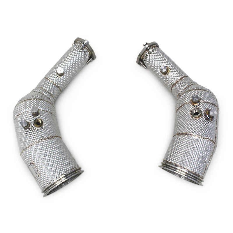 Factory Exhaust Downpipe Heat Insulation For Audi RS6 RS7 C8 4.0T 2021-2023 SUS304 Exhaust Pipe