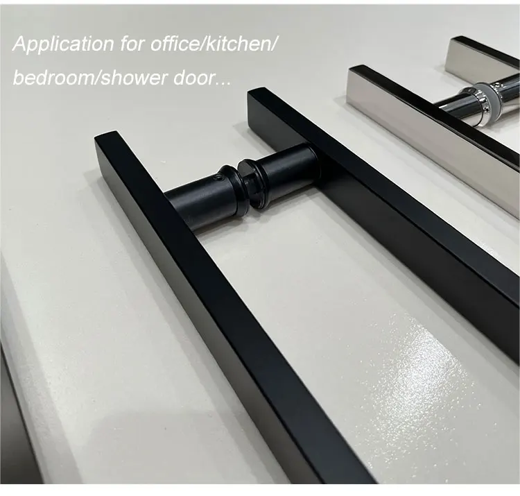 H Type Stainless Steel Sliding Door Handle Bathroom Hotel Shower Glass