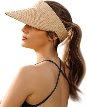 BSBH 2023 New Fedora Hats Straw Sunshade Natural Lifeguard Paper Straw Baseball Hat Women Lady Men Straw Lifeguard Hat Summer