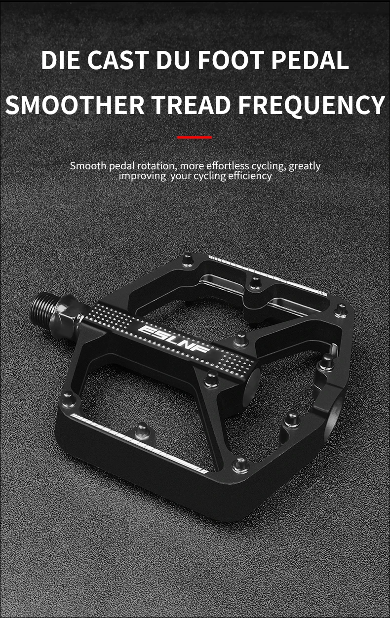 Eslnf Wide Bike Pedal Universal Du Dustproof Nails Sealed Bearing
