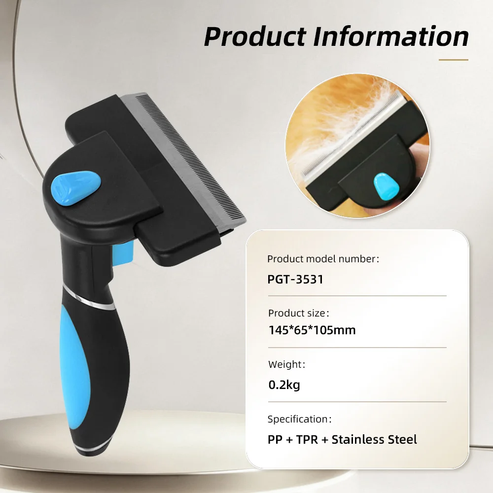 Wholesale Professional Dog Deshedding Tool Cat Grooming Brush Effectiv - product detail 2