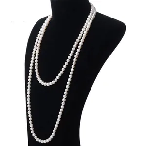 2026 Fashion Elegant Pearl Necklace for Women's Knot Multi-layer Long Sweater Chain Clothing Accessories